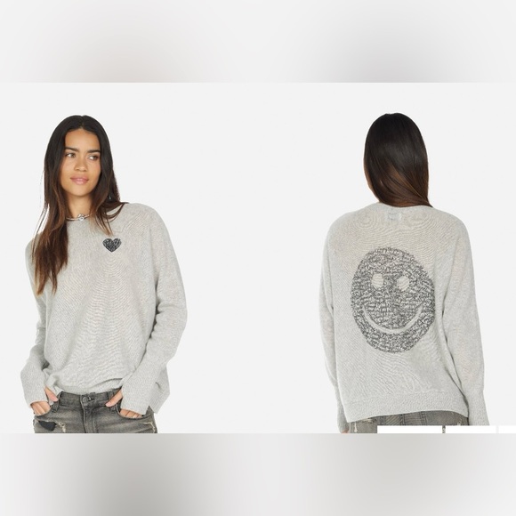 Lauren Moshi Sweaters - Lauren Moshi — pure cashmere LADONA POSITIVE HAPPYFACE sweater